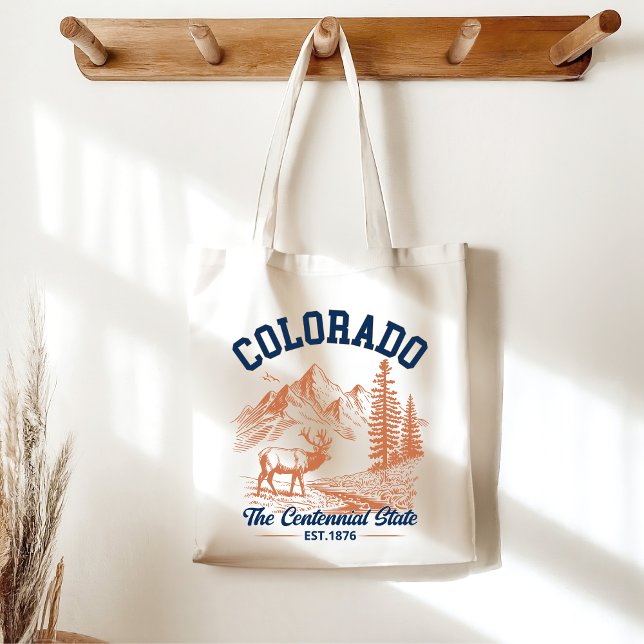 Colorado Adventure Tote Bag | Deer and Mountain  Tygkasse (Skapare uppladdad)
