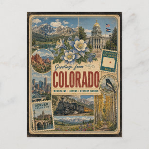 Colorado Äkta Vintage Stil Vykort