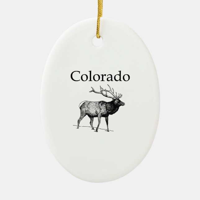 Colorado älg (fodra konst), julgransprydnad keramik (Framsidan)