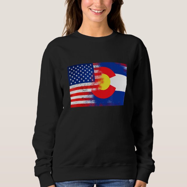Colorado American Flagga Fusion Essential T Shirt (Framsida)