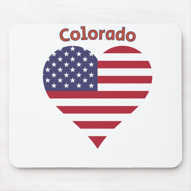 Colorado American Flagga Heart Musmatta (Framsidan)