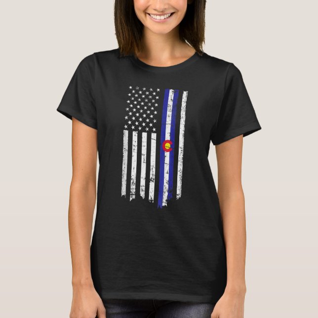 Colorado American Flagga T Shirt (Framsida)