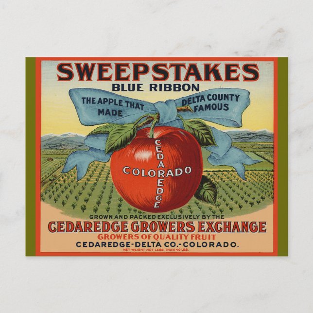 Colorado Apple Design Vykort (Framsida)