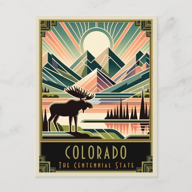 Colorado | Art Deco Vykort (Framsida)
