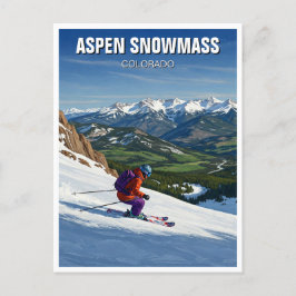 Colorado Aspen Snowmass Skier Skiing Vykort