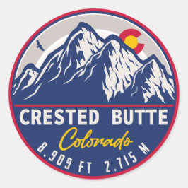 Colorado av täckt smör - Camping Hiking Souvenirs Runt Klistermärke