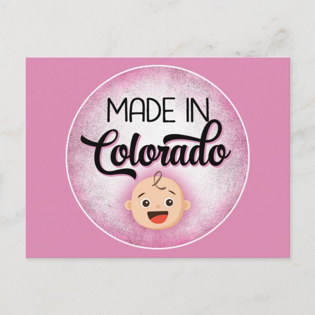 Colorado Baby Funny Rosa New Girl Postcard Vykort (Framsida)
