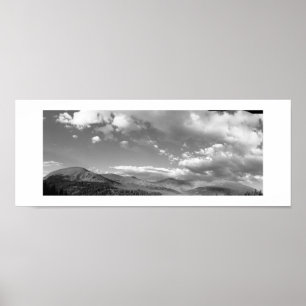Colorado Backe Black and White Photo Panoramic Poster