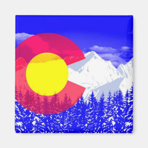 Colorado bergflagga magnet