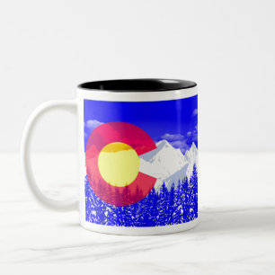 Colorado bergflagga Två-Tonad mugg