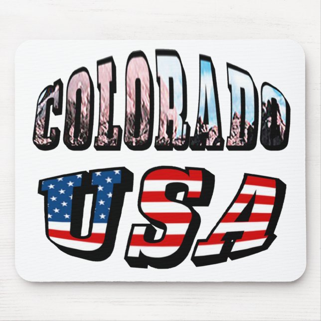 Colorado Bild och USA Text Musmatta (Framsidan)