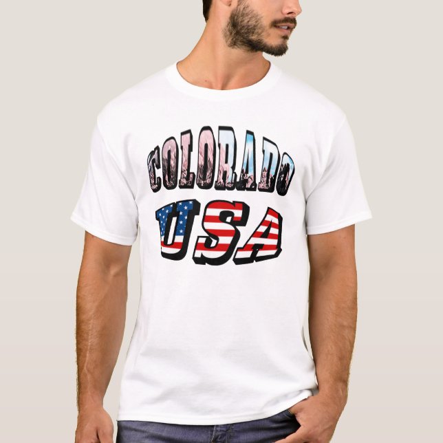 Colorado Bild och USA Text Tee (Framsida)