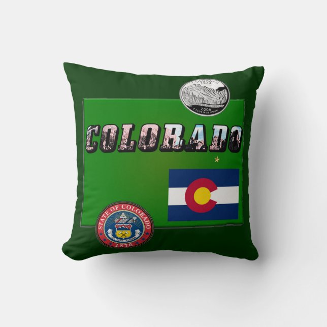 Colorado Bild text, Flagga, sial, kvartal, Karta Kudde (Framsida)