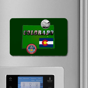 Colorado Bild text, Flagga, sial, kvartal, Karta Magnet