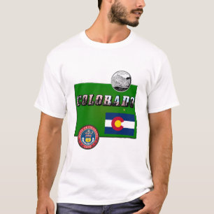 Colorado Bild text, Flagga, sial, kvartal, Karta Tee