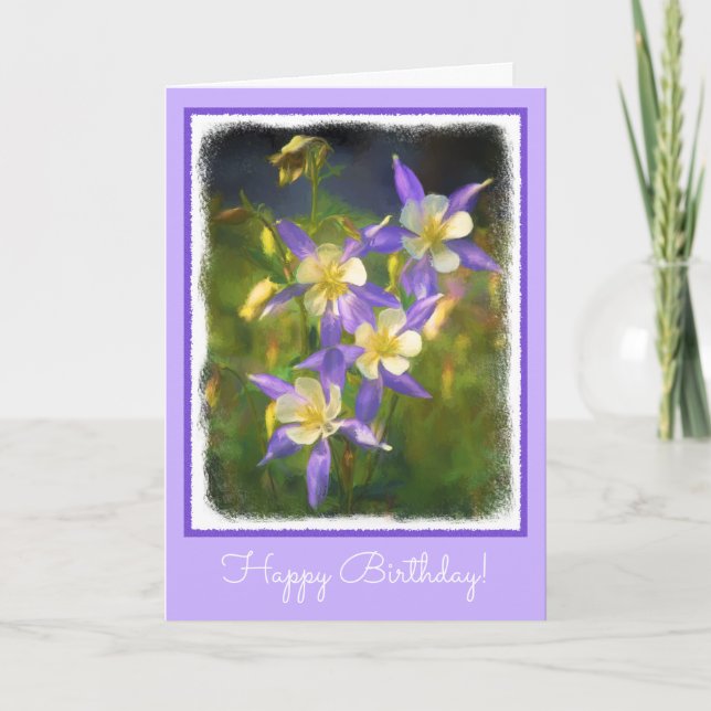 Colorado blåttColumbine målning - original- konst Kort (Framsida)