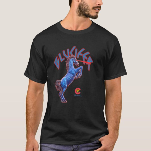 Colorado Blucifer Demonhäst T Shirt (Framsida)