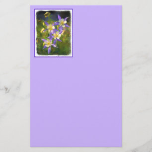 Colorado Blue Columbine Painting - Original Art Brevpapper