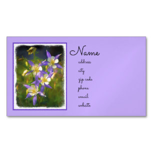 Colorado Blue Columbine Painting - Original Art Magnetiska Visitkort