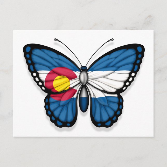 Colorado Butterfly Flagga Vykort (Framsida)