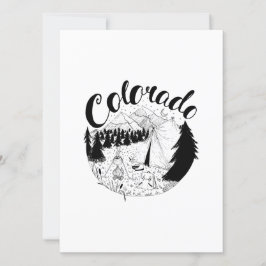 Colorado Camper utomhus Bläck Illustration Julkort