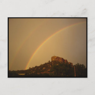 Colorado Castle Sten Dubbla Rainbow Postcard Vykort