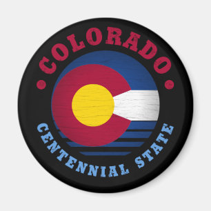 COLORADO CENTENNIAL STATLIG FLAGGA MAGNET