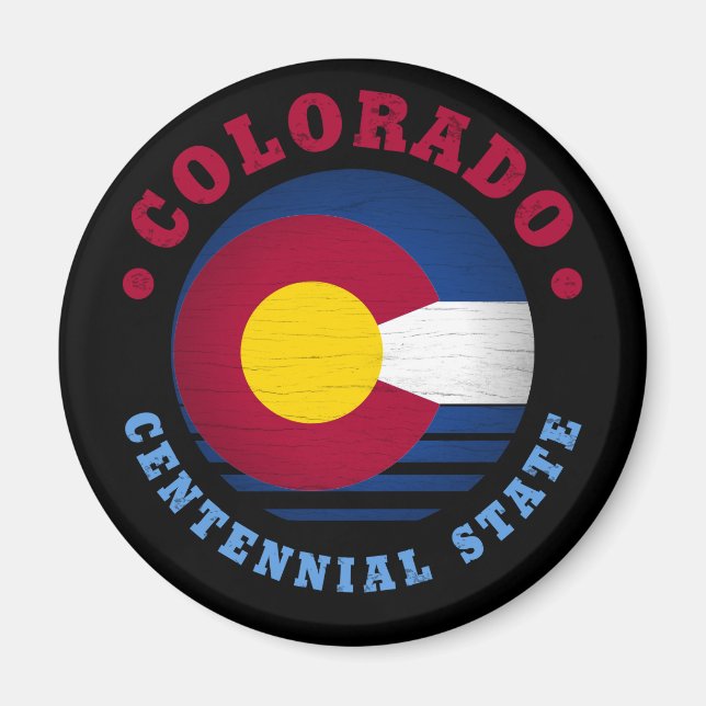 COLORADO CENTENNIAL STATLIG FLAGGA MAGNET (Framsidan)