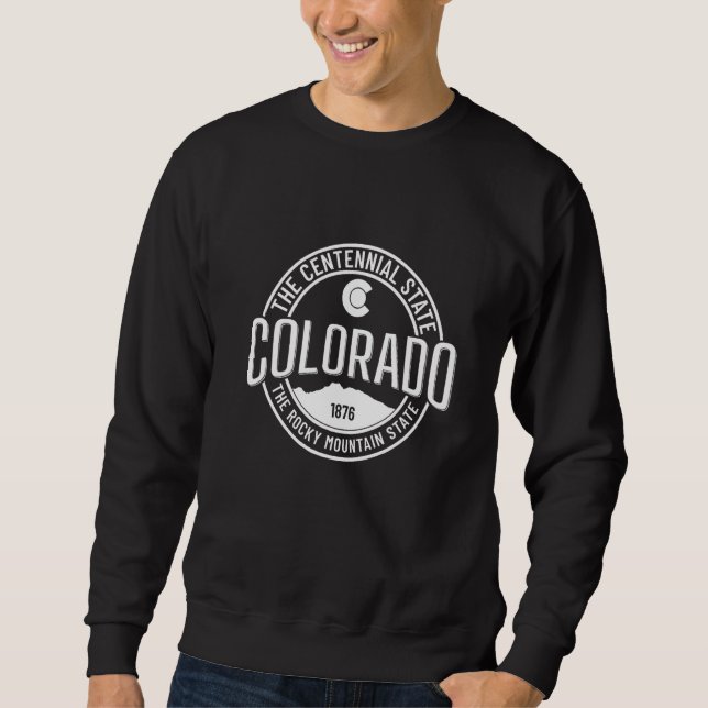 Colorado Centennial Statlig flagga Rocky mountains Lång Ärmad Tröja (Framsida)