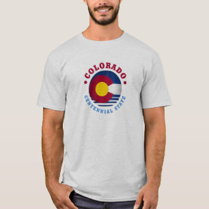 COLORADO CENTENNIAL STATLIG FLAGGA T SHIRT