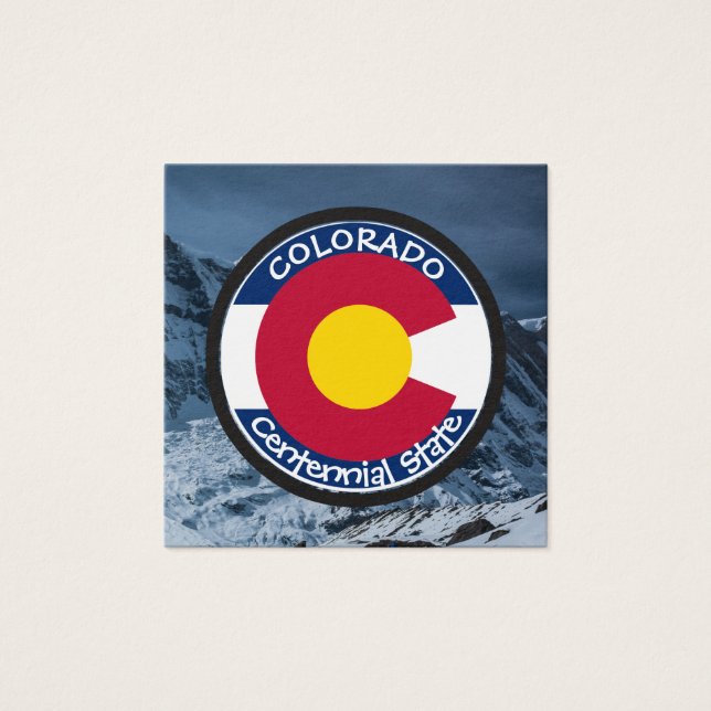 Colorado Circular Flagga Fyrkantigt Visitkort (Framsida)