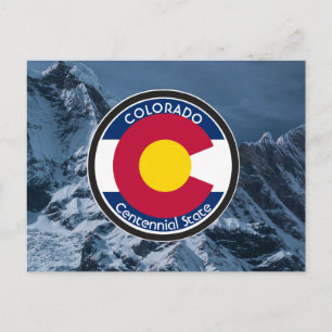 Colorado Circular Flagga Vykort