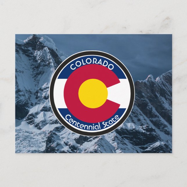 Colorado Circular Flagga Vykort (Framsida)