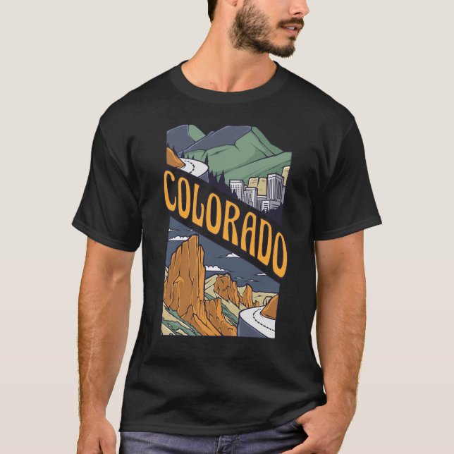 COLORADO CITY N MOUNTAINS T SHIRT (Framsida)