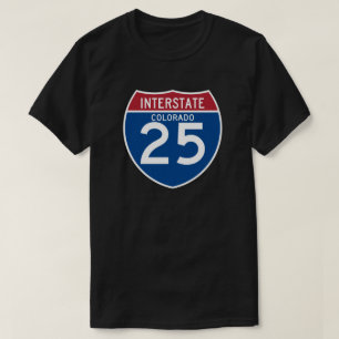 Colorado CO I-25 skyddar den Interstate huvudväge T-shirt
