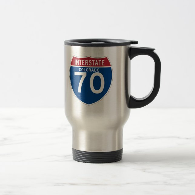 Colorado CO I-70 skyddar den Interstate huvudvägen Resemugg (Höger)