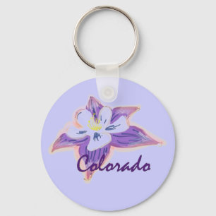 Colorado Columbine blommakeychain Nyckelring