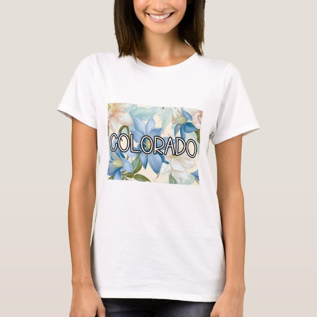 Colorado Columbine Flower T Shirt (Framsida)