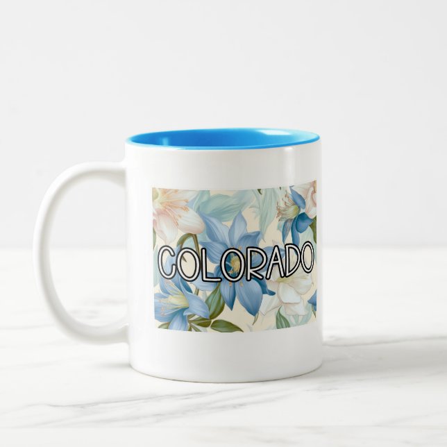 Colorado Columbine Flower Två-Tonad Mugg (Vänster)