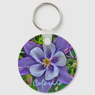 Colorado columbine keychain nyckelring