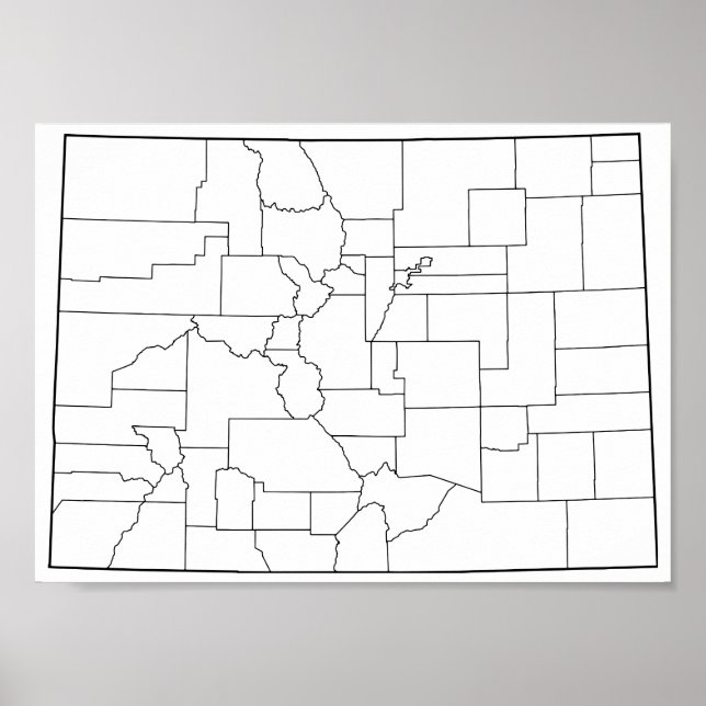 Colorado Countys Blank Outline Karta Poster (Framsidan)