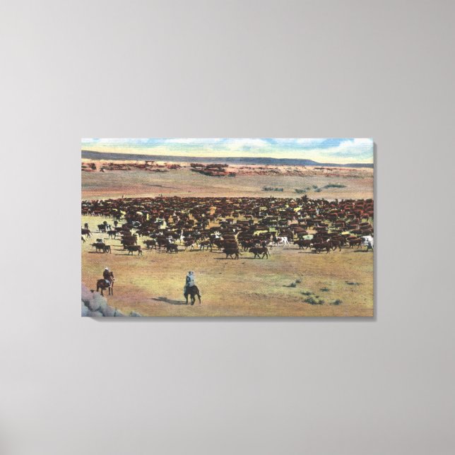 Colorado - Cowboys Rounding Canvastryck (Framsida)