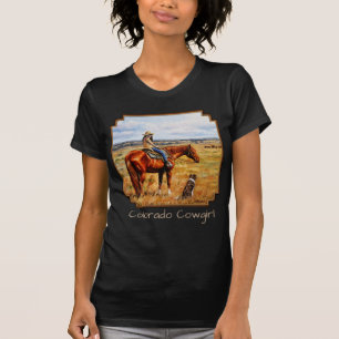 Colorado Cowgirl på Cattle Horse T-shirt