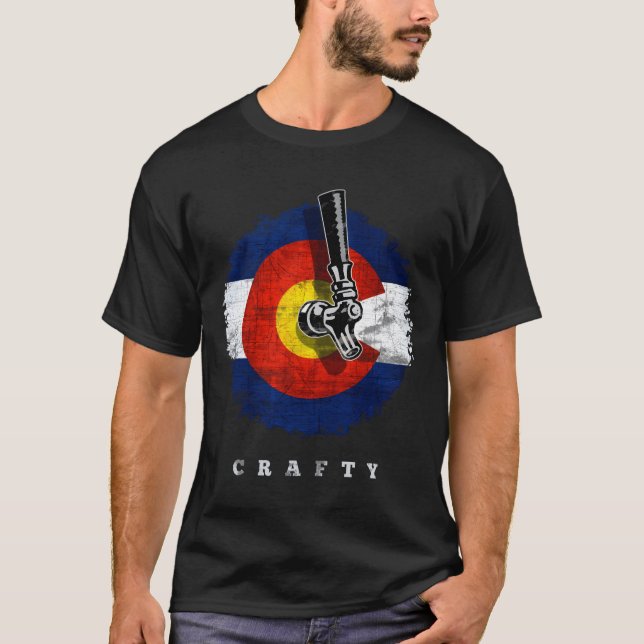Colorado Craft Beer Crafty Brewery T Shirt (Framsida)