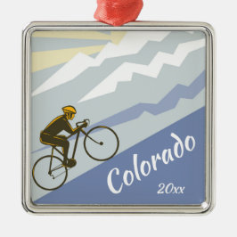Colorado Cyclist Biking Up Mountain Road Bike Julgransprydnad Metall