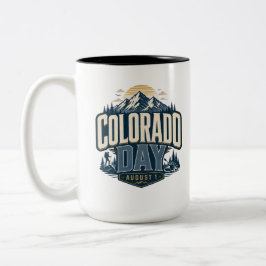 Colorado Day, Colorado 150-års patriotisk Retro Mo Två-Tonad Mugg