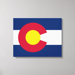 Colorado: Den Centenära US Statsflaggan Canvastryck