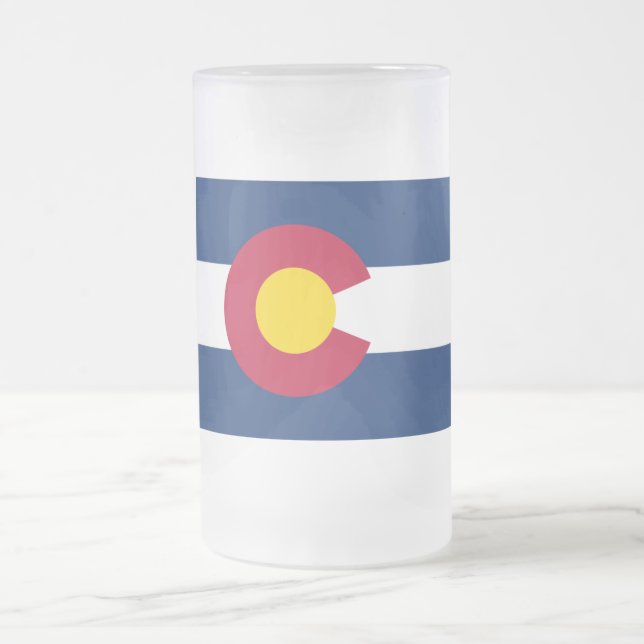 Colorado: Den Centennial Amerikanska Delstatsflagg Frostat Ölglas (Center)