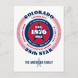 Colorado, Denver, CO, Patriotic, Monogram Vykort