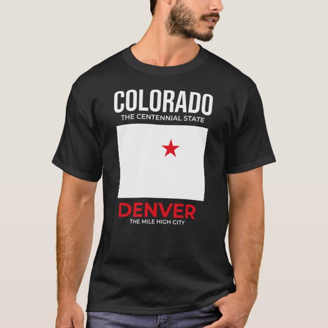 Colorado, Denver – The Mile High City, USA T Shirt (Framsida)